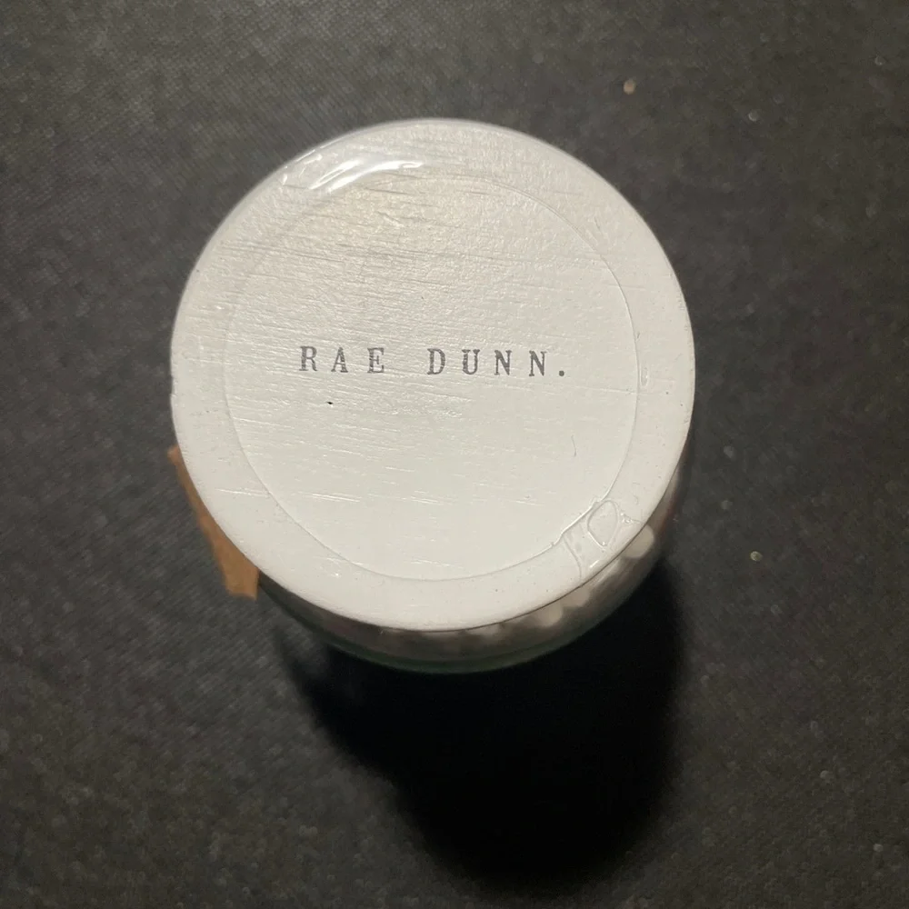 New! Rae Dunn Christmas 2021 Let It Snow Cotton Swab Jar White Lid
